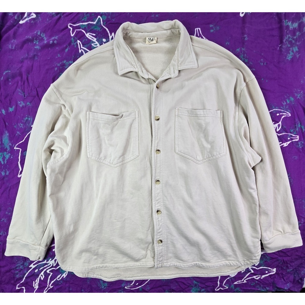 Maggie's Organics Womens Organic Cotton Workwear Shirt Heavy Shacket Pearl XXL